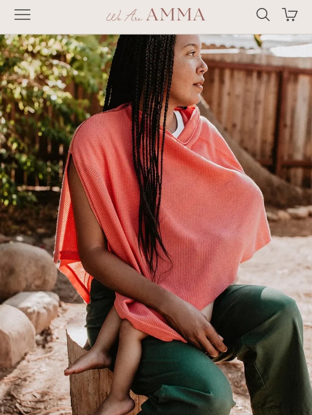 We Are AMMA - Coral Nursing Poncho Cover
